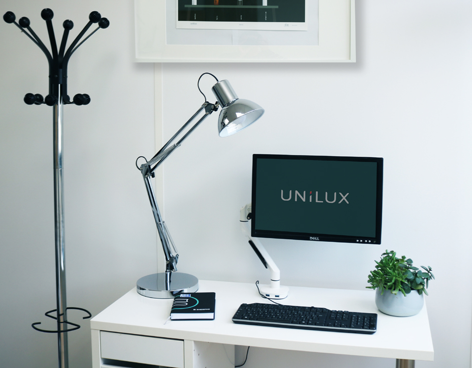 UNiLUX Lampe de bureau à LED SUCCESS 80, pince/socle, chrome