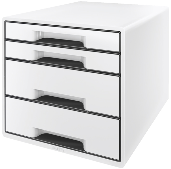 LEITZ Bloc de classement WOW CUBE, 4 tiroirs, blanc perlé/