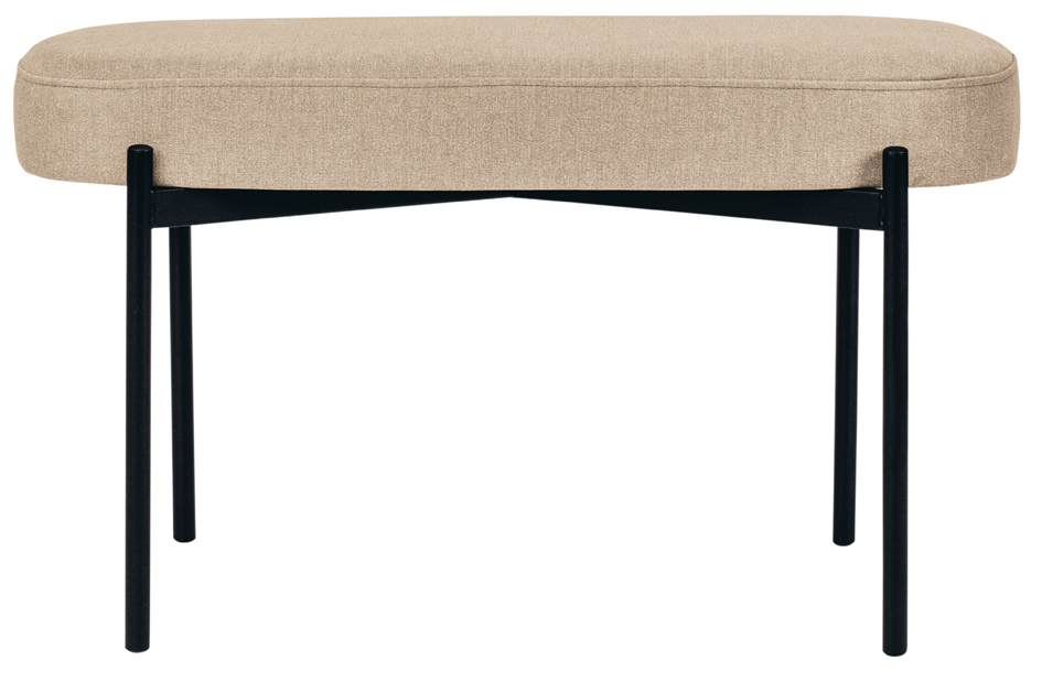 PAPERFLOW Banc oval GAIA, taille M, habillage tissu, ivoire
