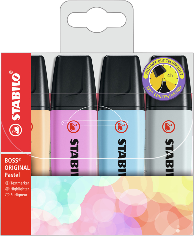 Surligneur BOSS® ORIGINAL Pastel, étui de 4 (55500552)