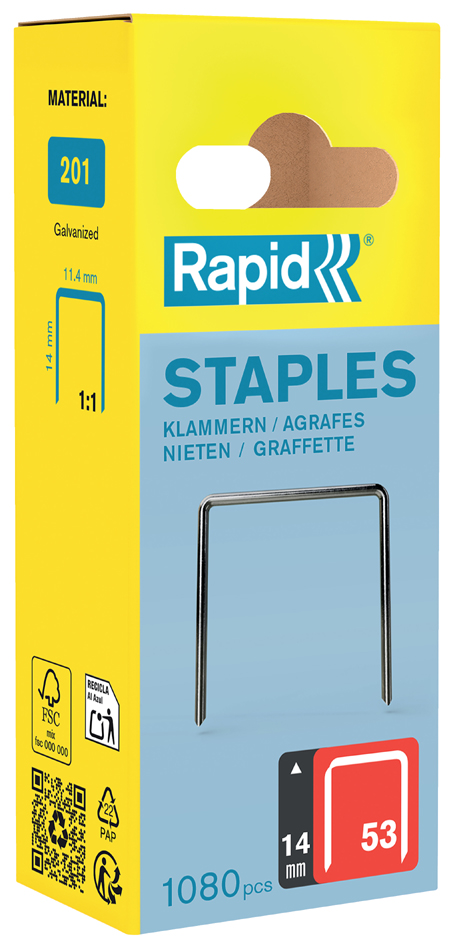 Rapid Agrafe fil fin no. 53, 14 mm, petit paquet