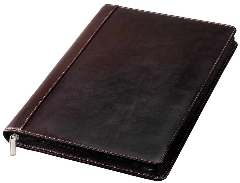 Alassio Conférencier 'MONACO', A4, cuir, marron sombre