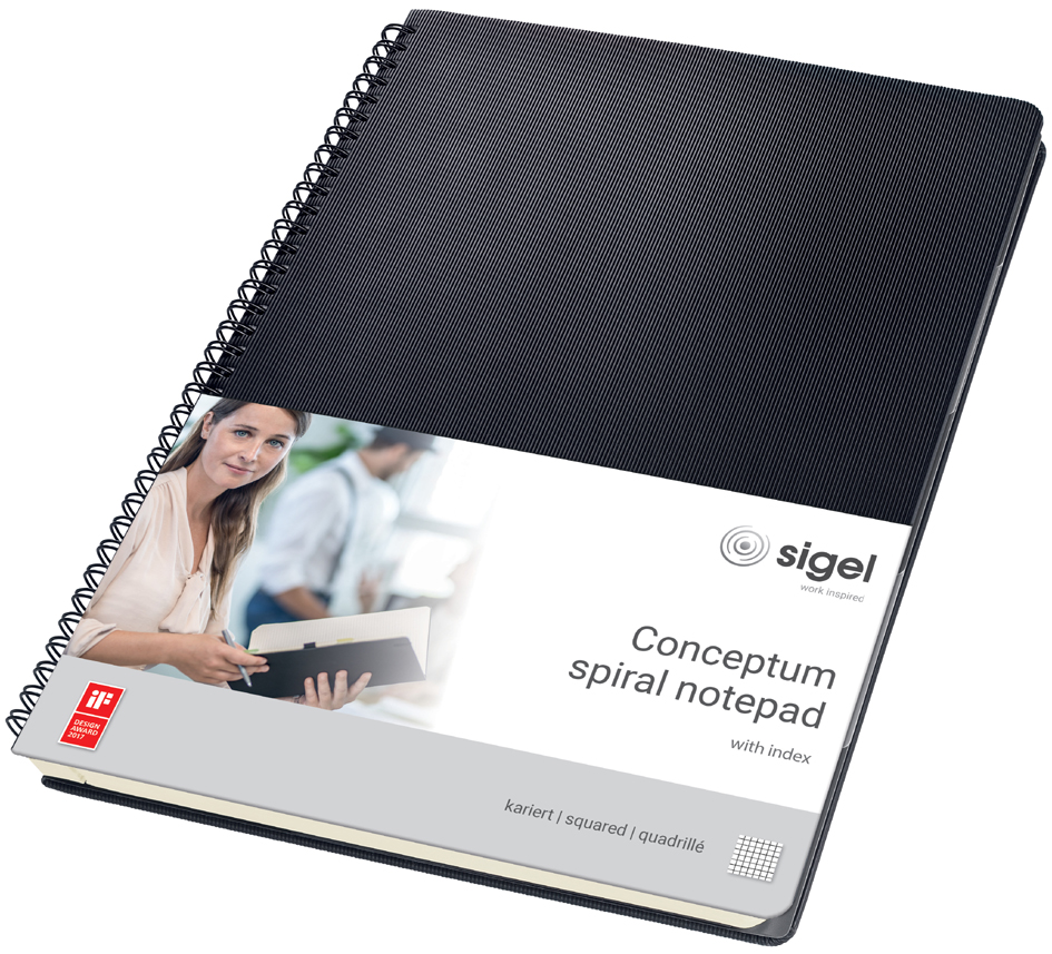 Cahier à spirale Conceptum avec index, A4