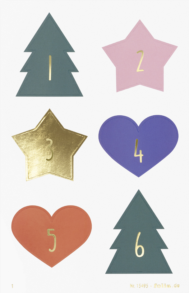 folia Stickers pour calendrier de l'Avent 'JOLLY MIX'