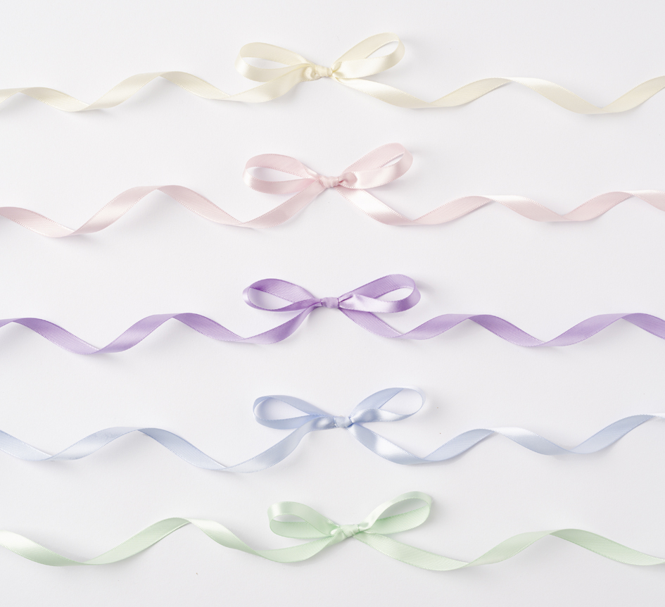 Set de rubans satin Pastel, couleurs