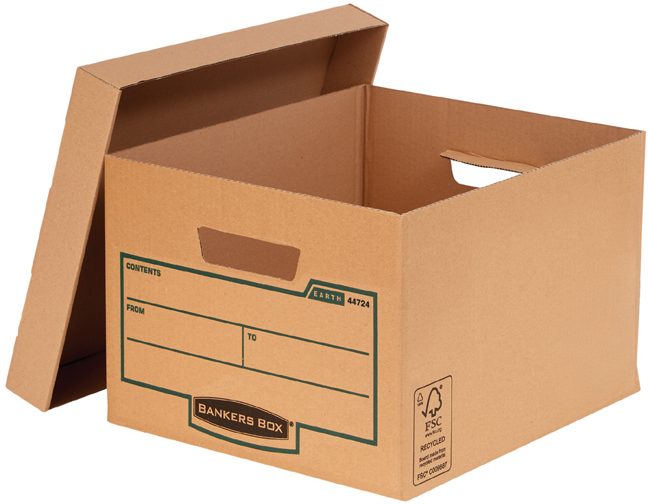 Carton d'archives et de transport BANKERS BOX EARTH Budget, ouvert