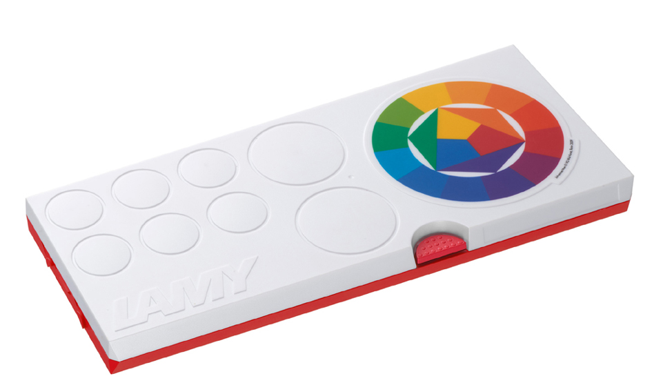 Boîte de pastilles de peinture aquaplus rouge, fermé
