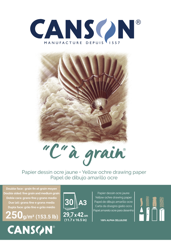 Visuel de référence: Bloc papier à dessin "C" à grain Couleur, ocre jaune chiné