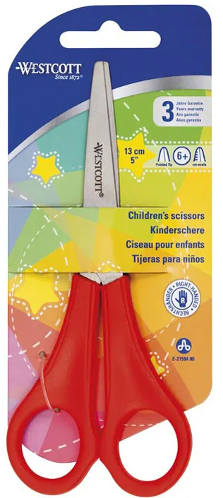 WESTCOTT Ciseaux de bricolage pour enfants, rouge