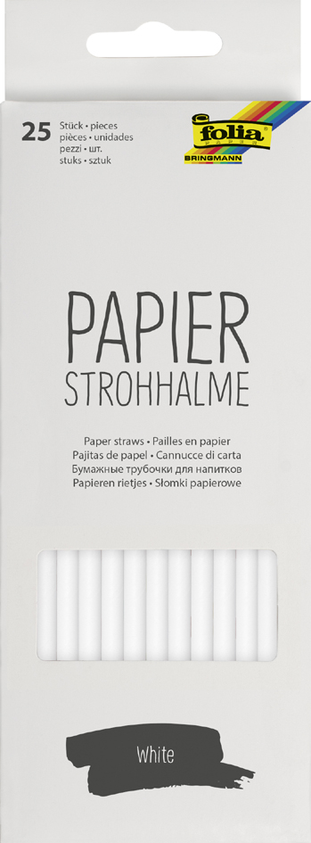 folia Paille en papier 'WHITE', longueur : 200 mm
