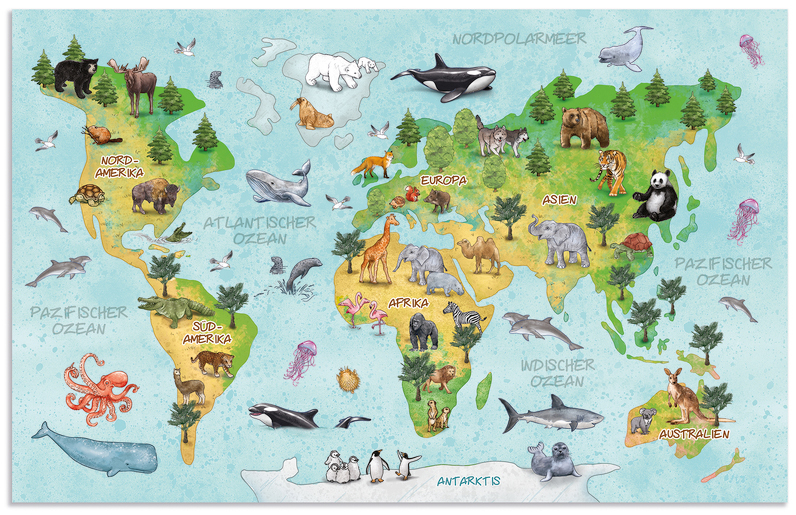 HERMA Sous-main 'Carte du monde', (L)550 x (H)350 mm