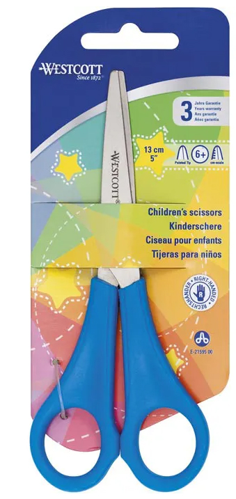 WESTCOTT Ciseaux de bricolage pour enfants, bleu