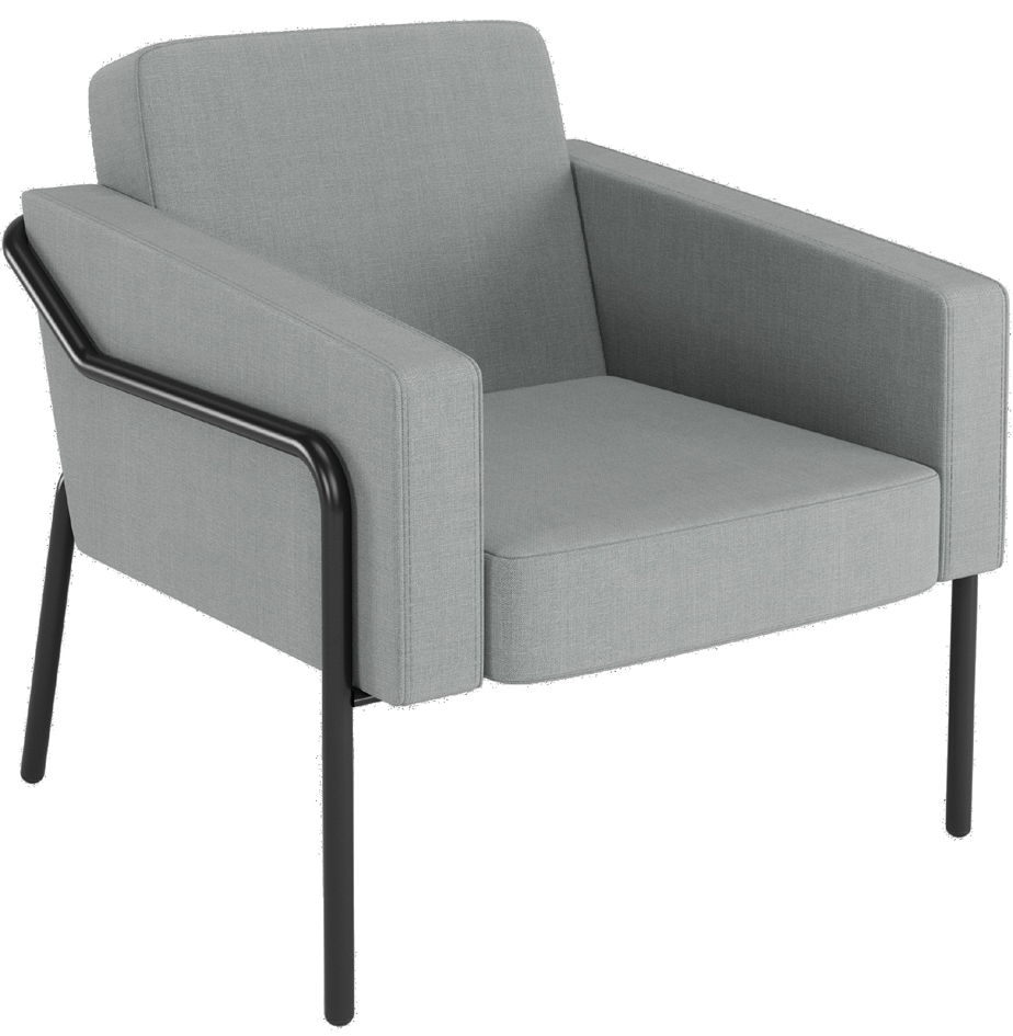 PAPERFLOW Fauteuil visiteur MEDSO KLASSIK L, tissu, gris