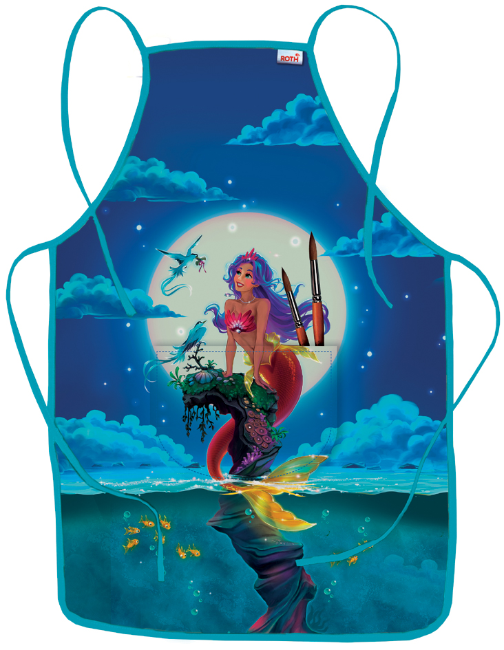 ROTH Tablier de peinture 'Sirène magique', poche frontale
