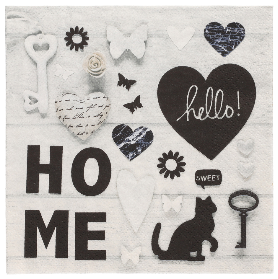 PAPSTAR Serviette à motif 'Home', 330 x 330 mm