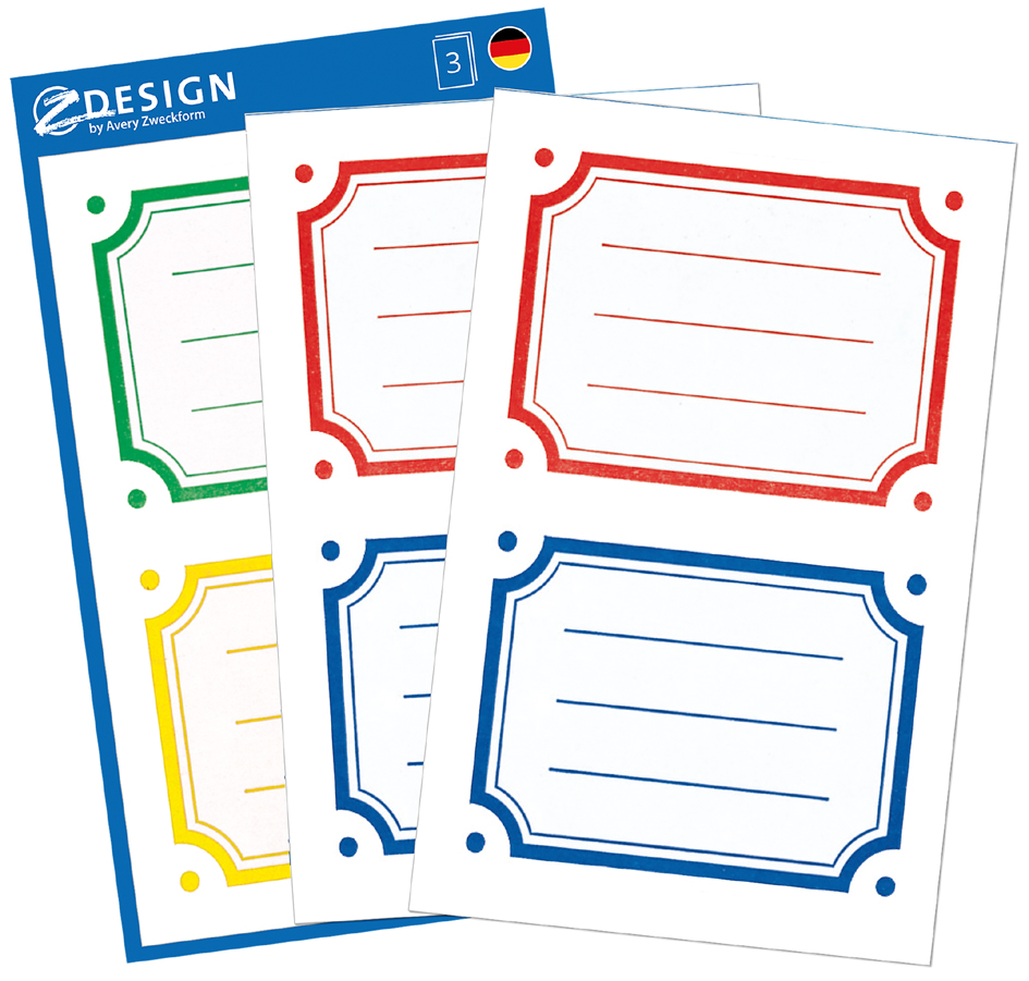 ZDesign SCHOOL Etiquettes livres 'bordures', bleu