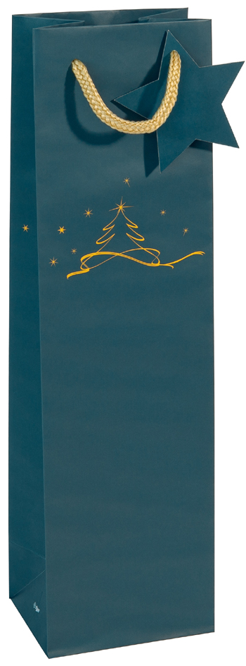 sigel Sac pour bouteille 'Christmas tree petrol', grand