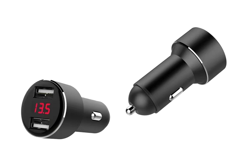 Chargeur USB pour voiture avec indicateur de tension, double