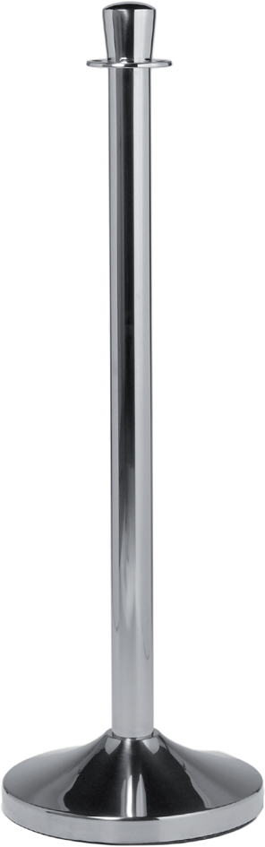 Kit - poteau + socle, aspect chromé
