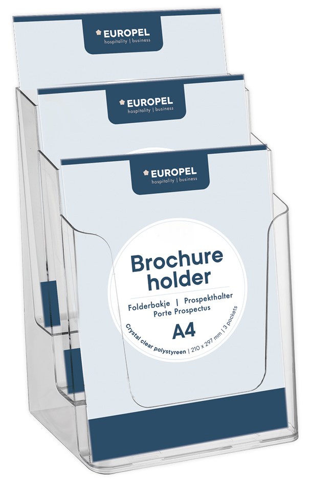 EUROPEL Porte-brochures, A4 portrait, transparent