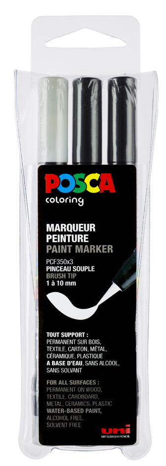 POSCA Marqueur à pigment PCF-350, étui de 3, assorti