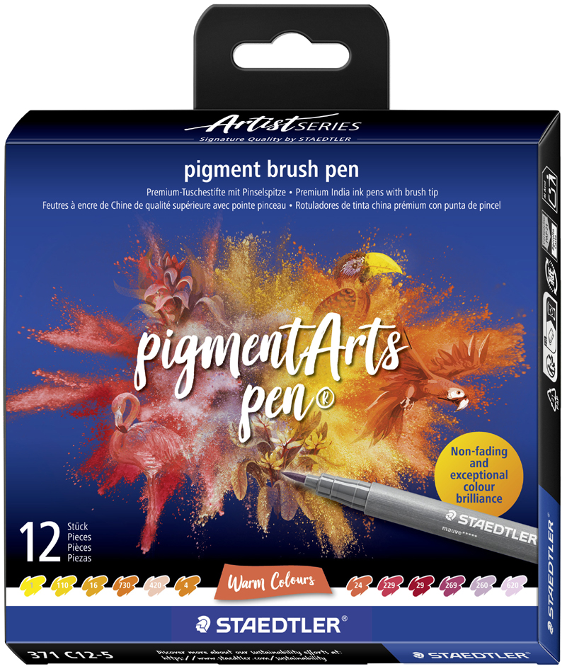 STAEDTLER Feutre pigment brush pen 'Warm Colours'