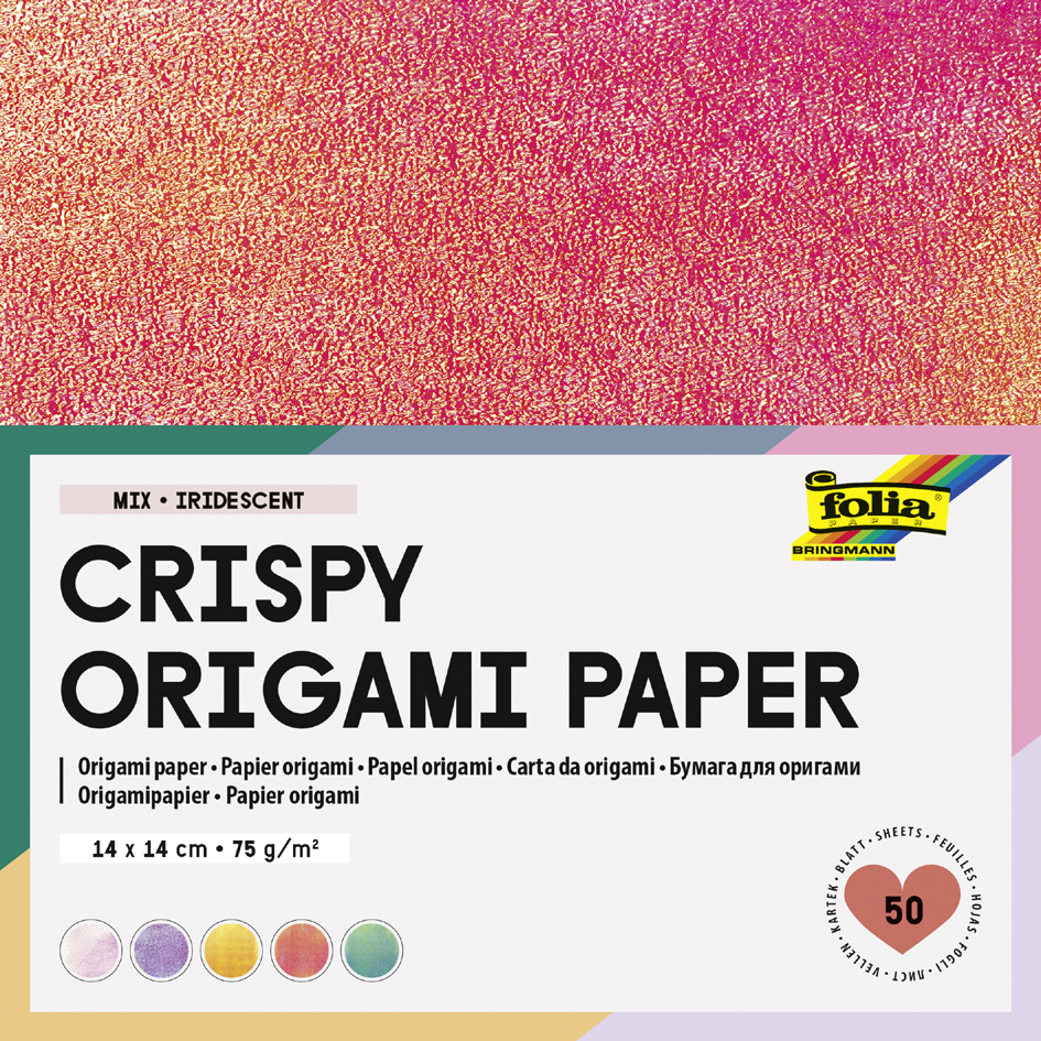 Feuille à plier Crispy Origami Paper, gaufrage par points et par cristaux