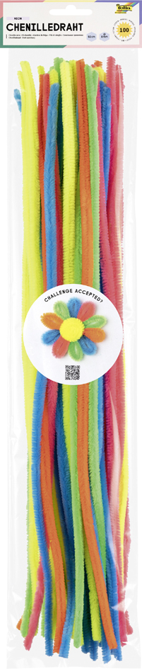 folia Fil chenille 'FLUO', longueur: 500 mm, assorti