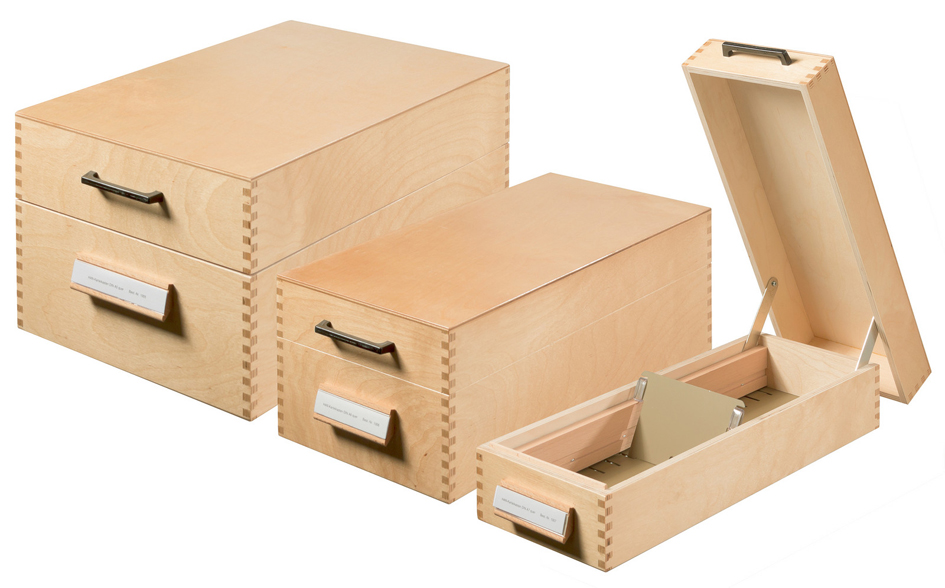 Boîtes à fiches, bois