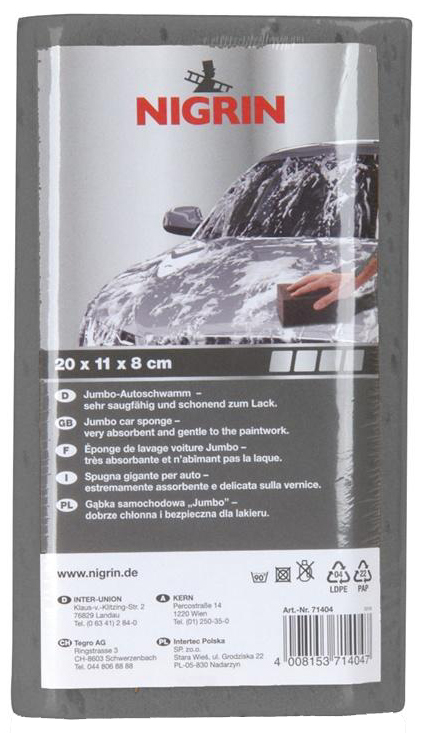 NIGRIN Eponge universelle pour voiture Jumbo, gris