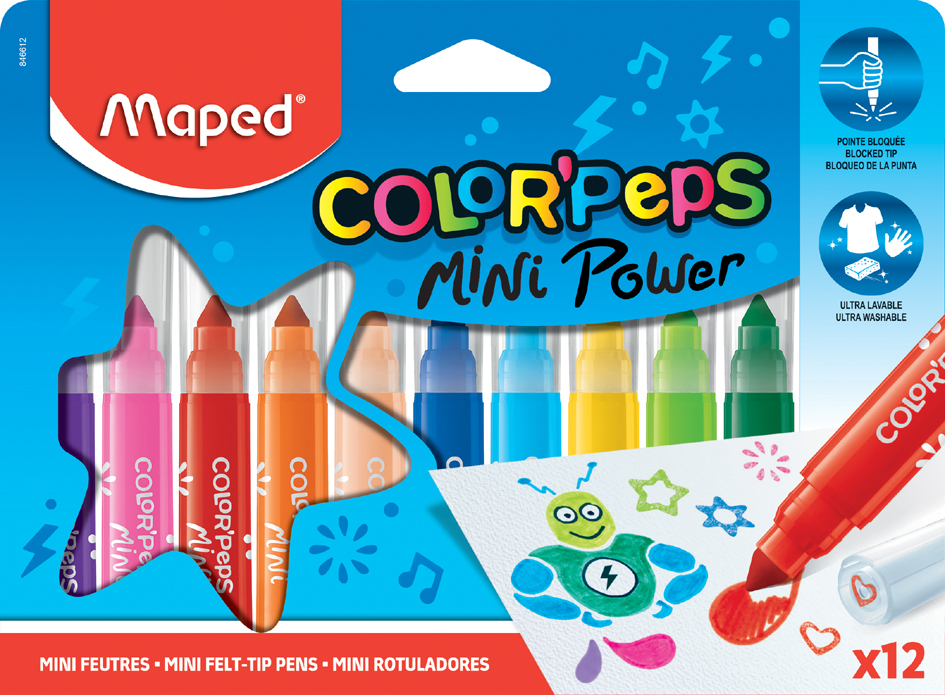 Maped Feutre COLOR'PEPS Mini Power, étui de 12 en carton