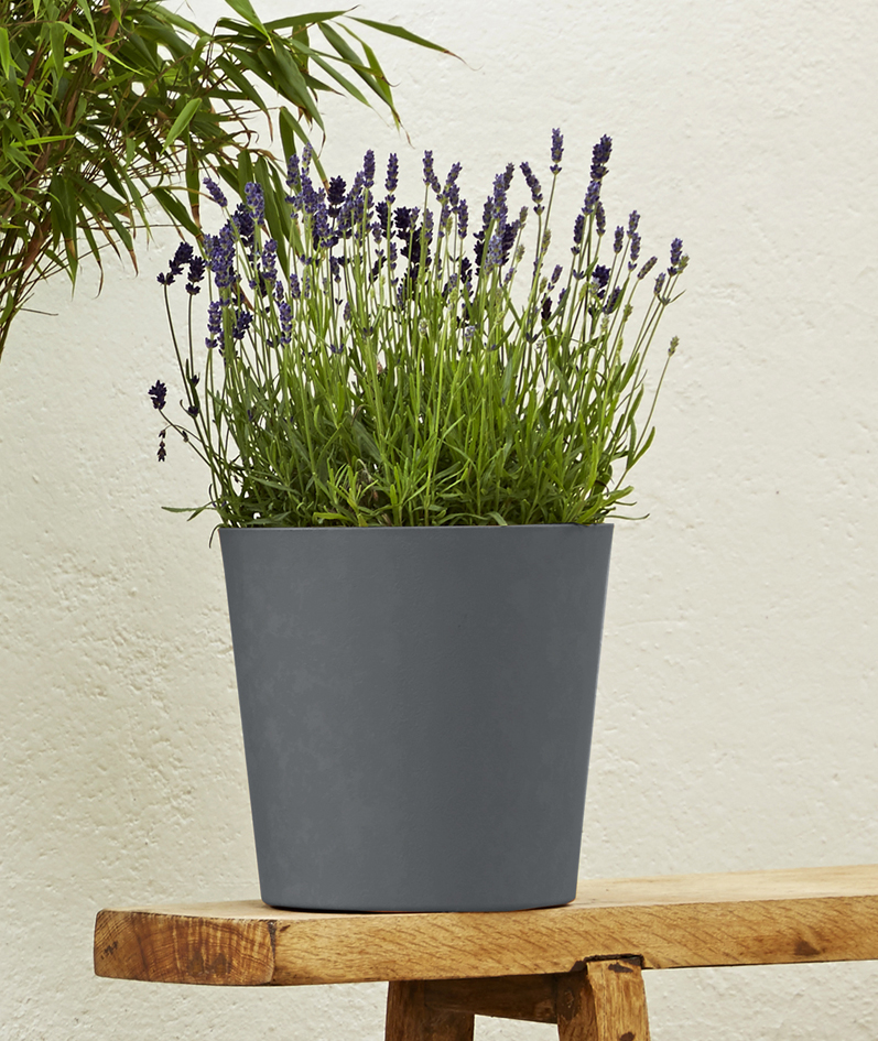 EDA Bac à plantes ELEMENT, conique, 250 mm, anthracite