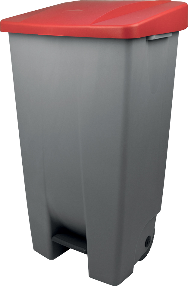 helit Poubelle à pédale 'the step chief', 120 litres, rouge