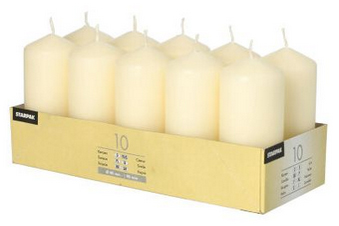 STARPAK Bougie cylindrique, diamètre: 40 mm, crème