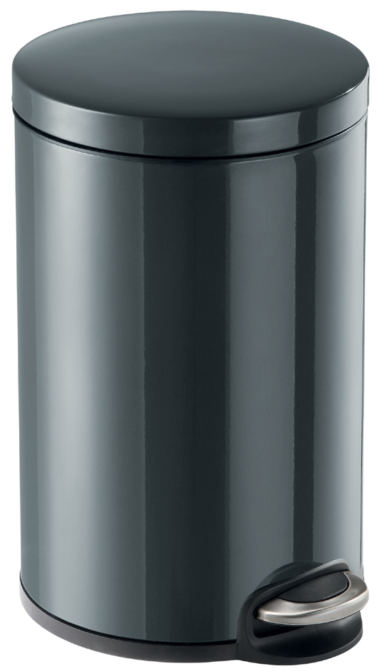 DURABLE Poubelle à pédale métal, rond, 12 litres, noir