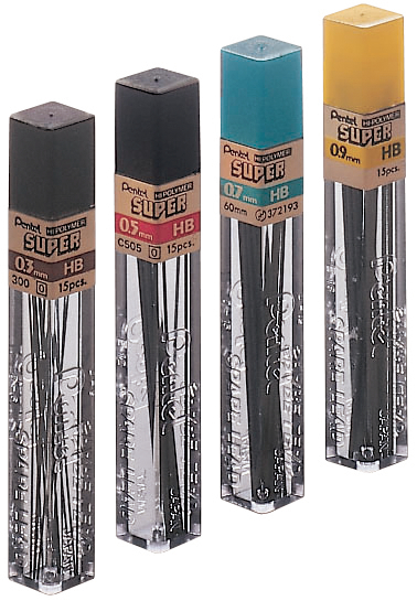 Pentel Etui mines HI-POLYMER SUPER, dureté: 2B
