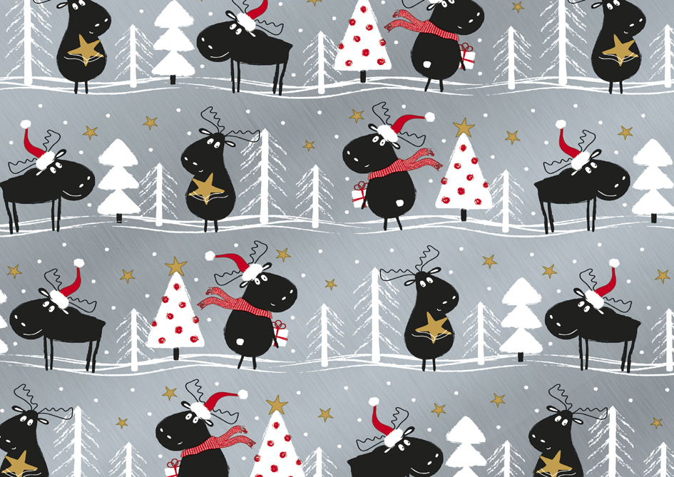 SUSY CARD Papier cadeau de Noël 'renne noir'