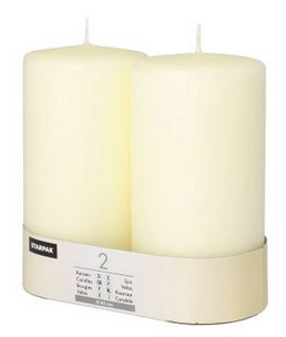 STARPAK Bougie cylindrique 'Ivory', diamètre: 80 mm, ivoire