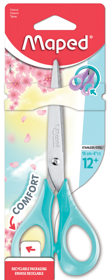 Ciseaux Sensoft 3D pastel, 160 mm - vert pastel