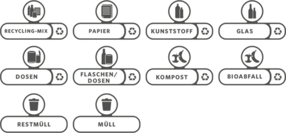 Rubbermaid Etiquettes pour la station de recyclage Slim Jim