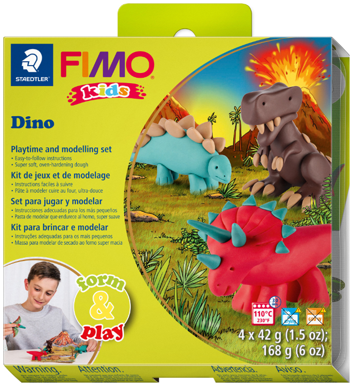 FIMO kids Kit de modelage Form & Play 'Dino', niveau 2