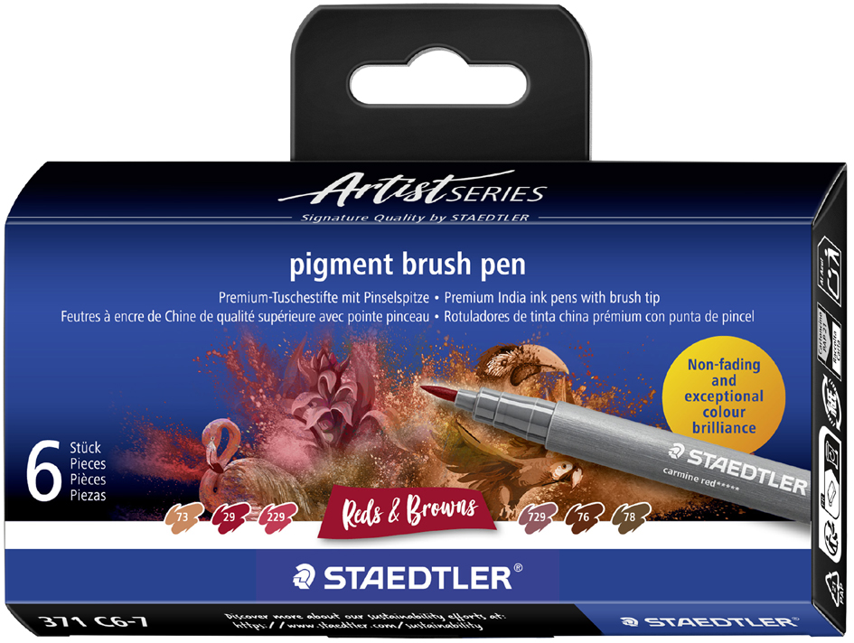 STAEDTLER Feutre pigment brush pen 'Reds & Browns'