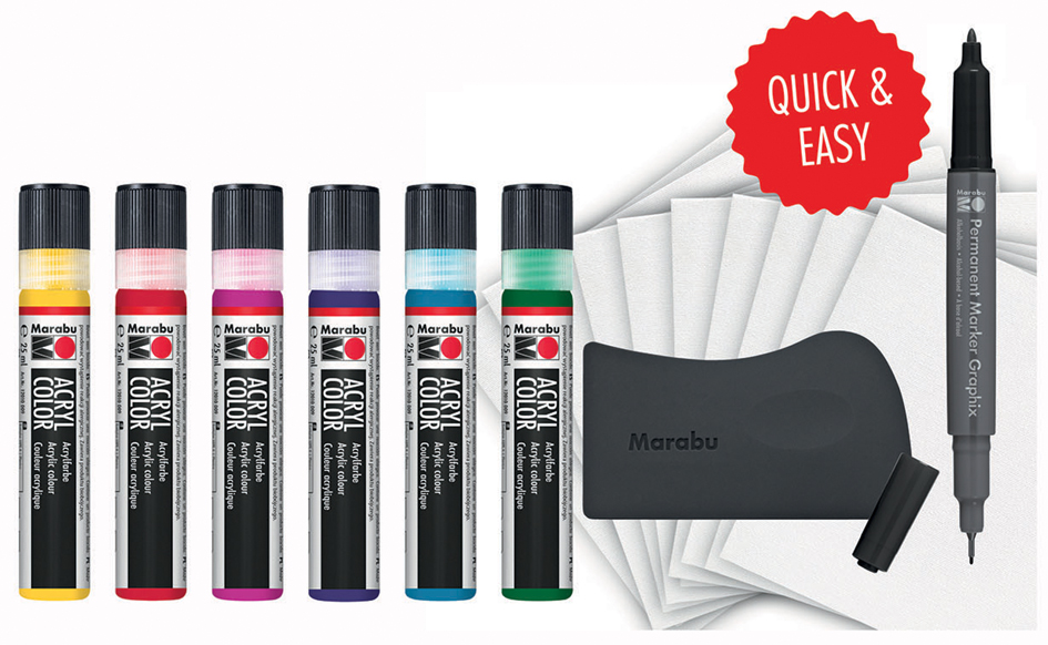 Kit de peinture acrylique Acryl color SQUEEGEE ART Power, contenu
