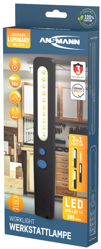 Lampe de travail à LED WL390R, sous blister