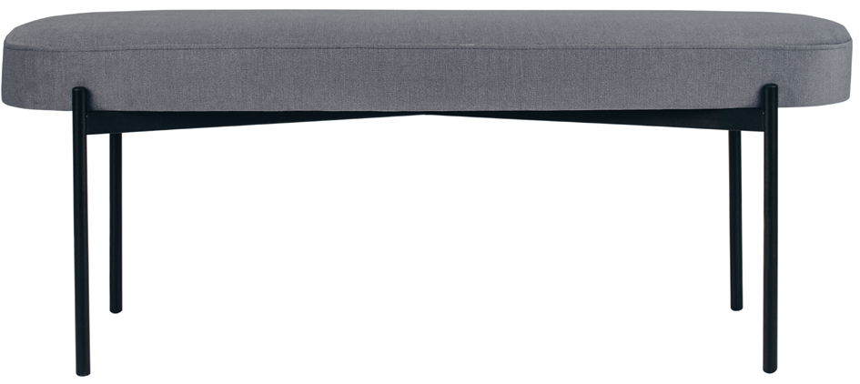 PAPERFLOW Banc oval GAIA, taille L, habillage tissu, gris