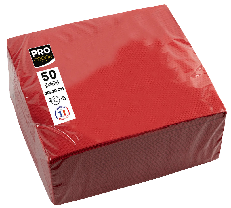PROnappe Serviette cocktail, 200 x 200 mm, rouge
