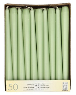 STARPAK Bougie de chandelier, 22 mm, pack de 50, vert jade