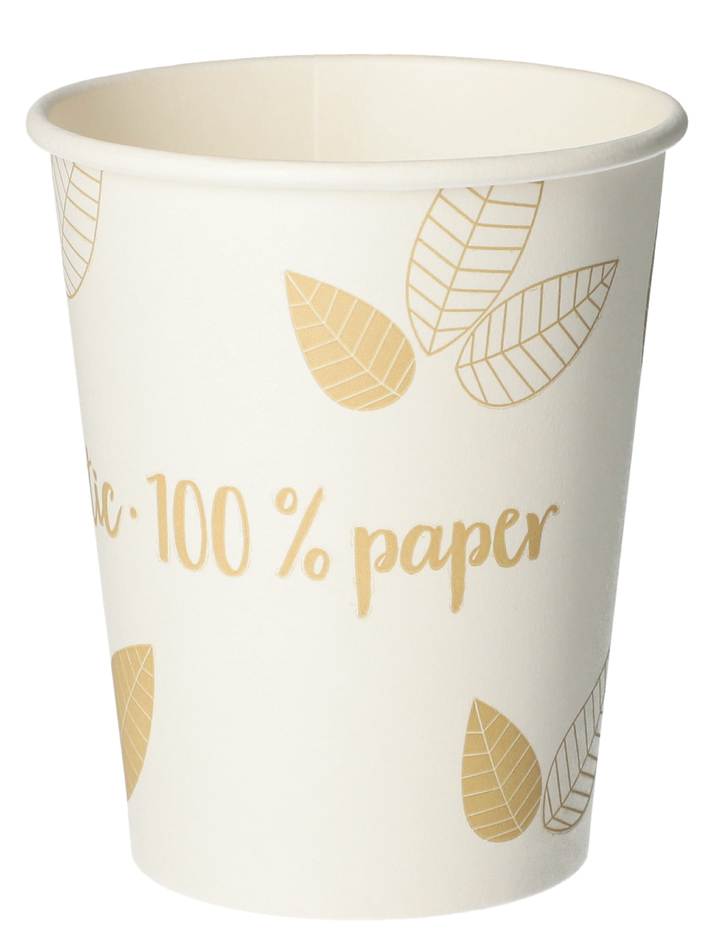 PAPSTAR Gobelet en carton 'pure' ZERO, 0,2 l, beige/crème