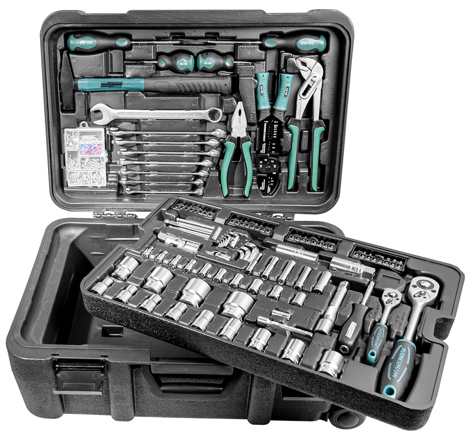 BRÜDER MANNESMANN Malette à outils, 122 pièces