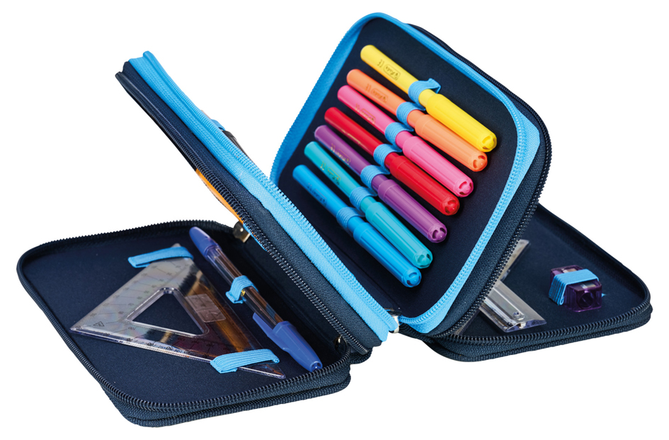 Etuis scolaires, 3 rabats, équipé